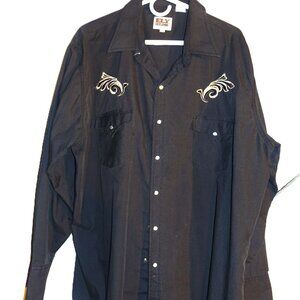 Vintage Ely Cattleman Black Western Shirt 2XL